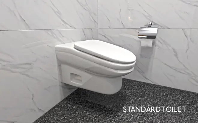 The sloping toilet is not yet available to purchase but its designers have filed a patent application