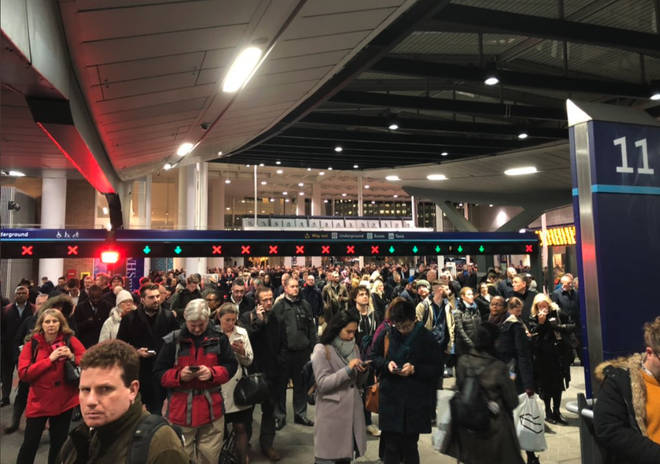 Commuters are stuck at London stations due to a signal failure