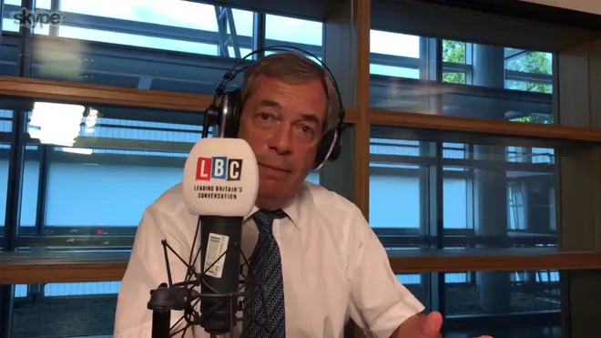 Nigel Farage was broadcasting his LBC show from Strasbourg on Wednesday