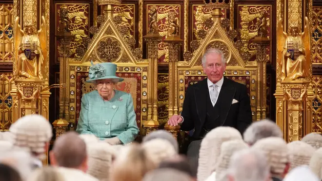 The Queen was accompanied by Prince Charles