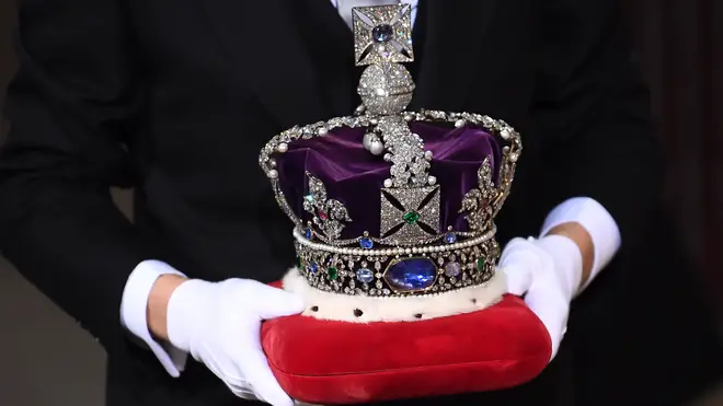 The Imperial State Crown arrived at Parliament in its own vehcile
