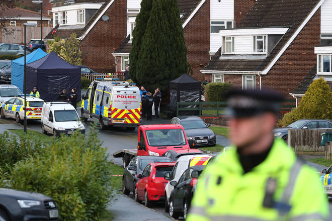 Police have declared a 'major incident' in Crawley Down
