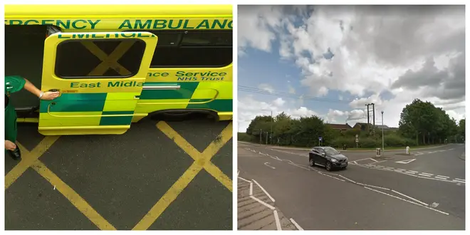 The girl was hit by an East Midlands Ambulance Service vehicle on Low Wood Road on Sunday