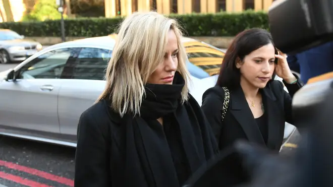 Caroline Flack (left) pleaded not guilty on Monday