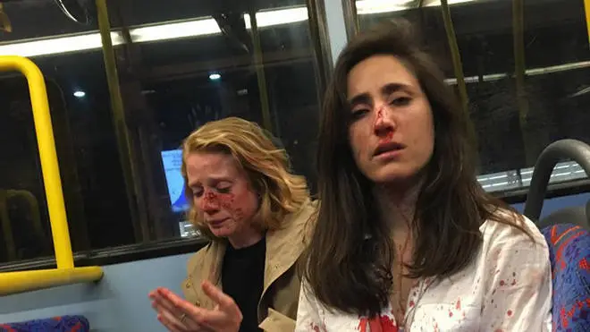 The couple were attacked on a night bus in north London