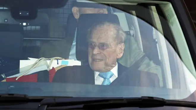 The Duke of Edinburgh is driven from hospital