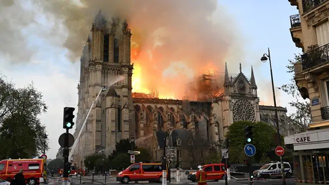 A huge blaze engulfed the iconic landmark