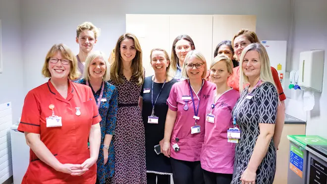 The Duchess of Cambridge joined midwives at Kingston Hospital