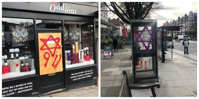 Anti-semitic graffiti in south Hampstead