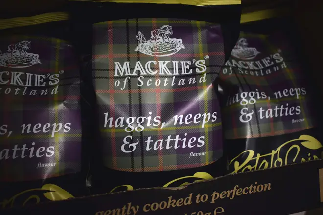 The "world's first" haggis, neeps and tatties flavoured crisps, for fans of Scotland's national dish.