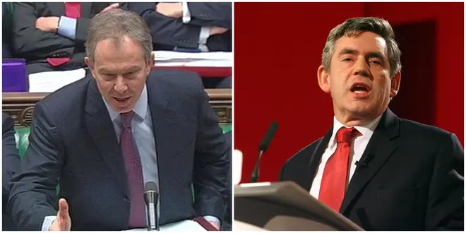 Tony Blair (L) and Gordon Brown (R) both served as prime ministers during the noughties