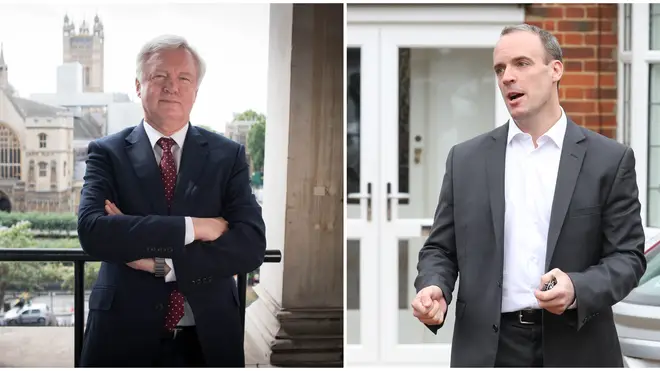 David Davis (L) and Dominic Raab (R) both stepped down as Brexit Secretary in 2018