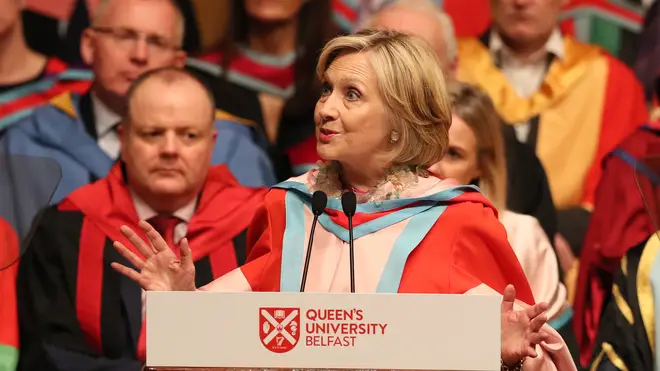 Ms Clinton was awarded an honorary degree at Queen's in October 2018