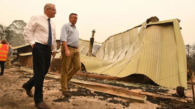 Prime Minister Scott Morrison has been visiting towns hit by the fires