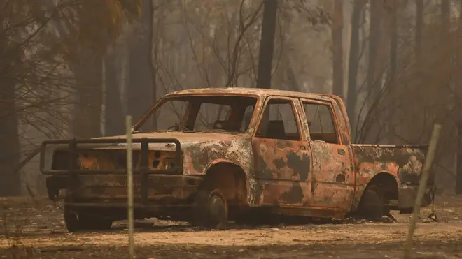 A burnt out car in Victoria