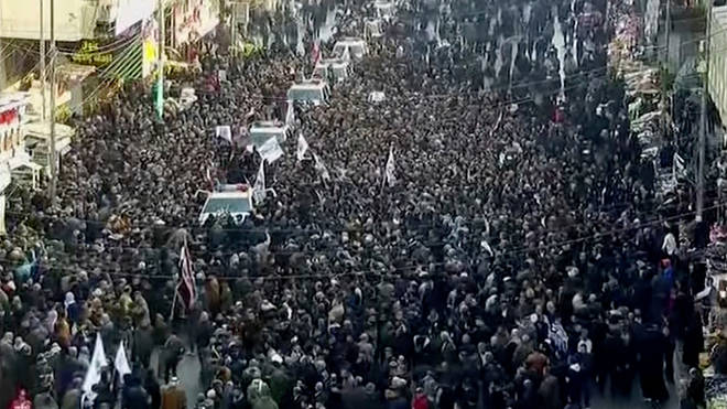 Iranians gather for the funeral of General Qassem Soleimani