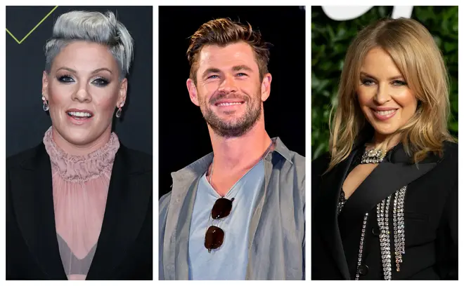 Pink, Chris Hemsworth and Kylie Minogue have all pledged money