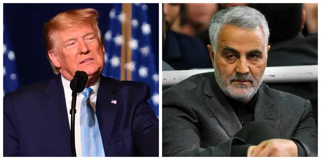 President Trump (left) branded General Qassem Soleimani "a monster"