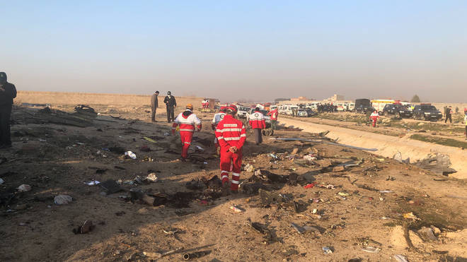 Rescue workers are at the crash site