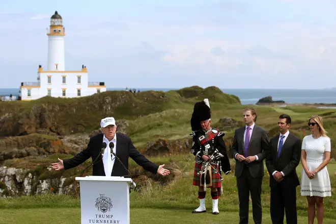 Donald Trump on a previous visit to Turnberry in 2016