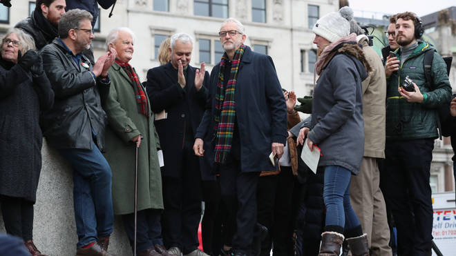 Jeremy Corbyn was at the rally in London