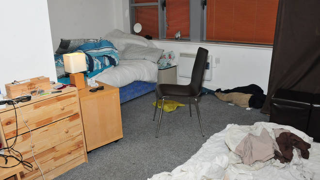 The room in Manchester where Sinagasexually assaulted his victims