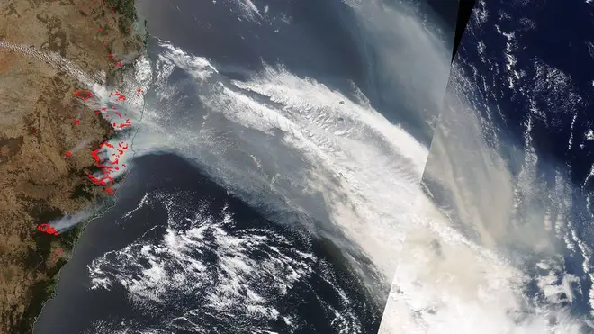NASA has pictured the smoke from space