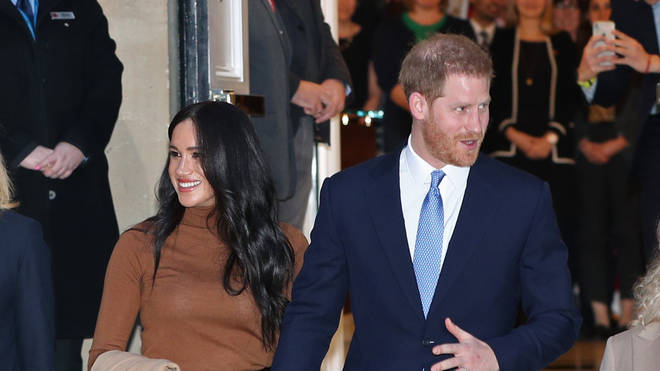 Harry and Meghan during a visit to Canada House last week