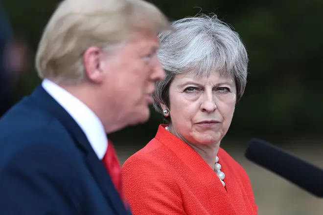 Theresa May and Donald Trump give a joint press conference during his UK visit.