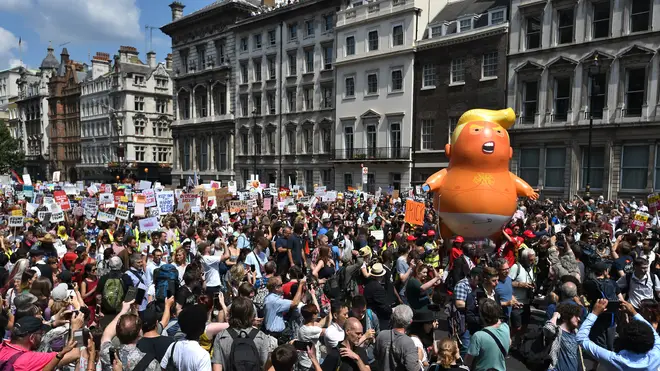 Trump depicted as an orange baby