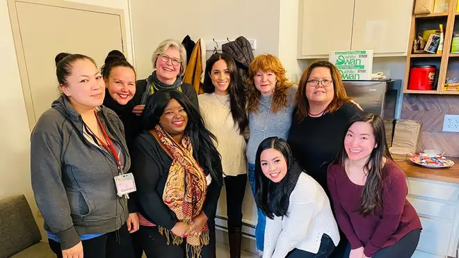 Meghan was pictured in Canada