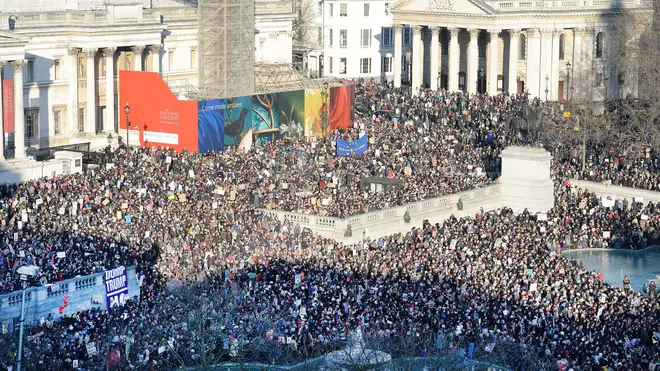 Trafalgar Square flooded with protesters
