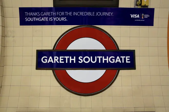Gareth Southgate London Underground station
