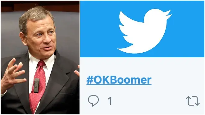 Mr Roberts was contemplating whether "OK, Boomer" was discriminatory