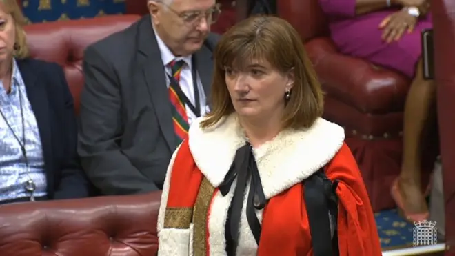 The baroness was sworn into the House of Lords on Monday