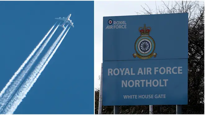 The RAF said it "regretted" the delays caused to commercial flights