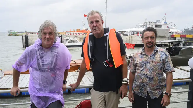 James May, Jeremy Clarkson and Richard Hammond, during a trip to Southeast Asia for the Amazon Prime Video show The Grand Tour
