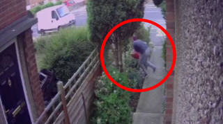 The robber's spectacular fail was caught on CCTV