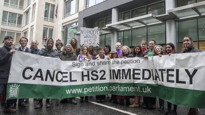 HS2 protesters after losing legal challenge against building line running through a woodland area in west London
