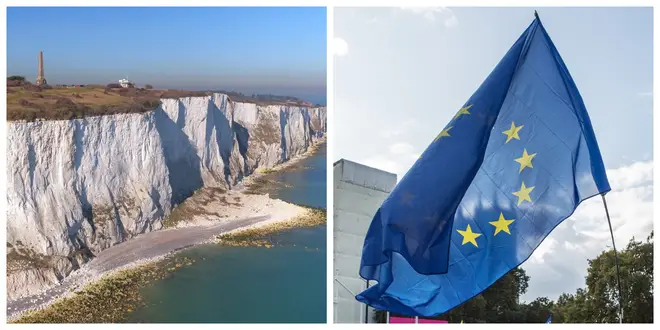 The pro-EU banner will be flown over the White Cliffs of Dover