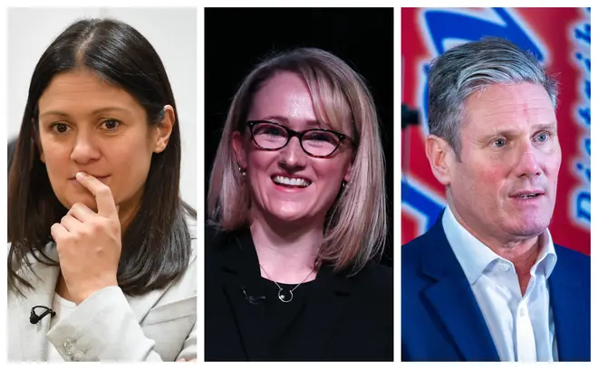 (left to right) Lisa Nandy, Rebecca Long-Bailey and Keir Starmer are all vying to be the next Labour leader