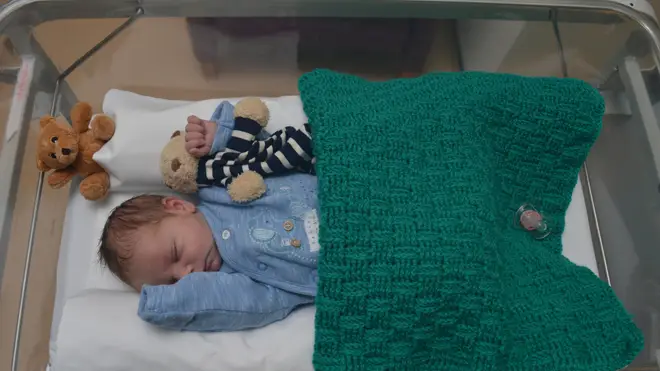 Baby Edward is safe and well in hospital