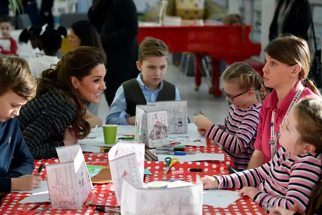 Kate showed off her creative side as she made figures for a small stage in the hospital
