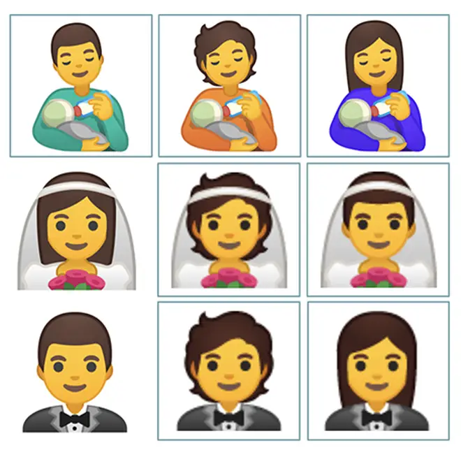 Some of the gender neutral emojis