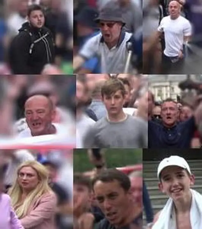 Met Police are trying to identify nine people from the Free Tommy Robinson protests