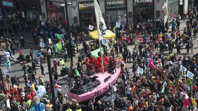 Extinction Rebellion protesters in central London