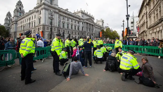 Police at an XR protest in London