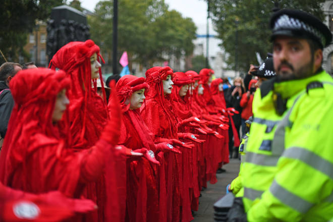 The Red Rebels, part of the Extinction Rebellion protests