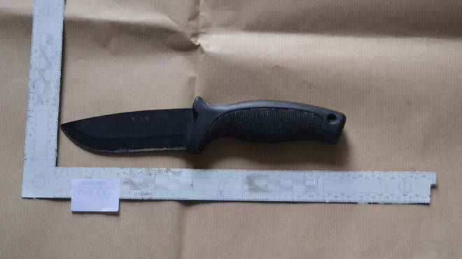 A combat knife was seized in the 2018 investigation