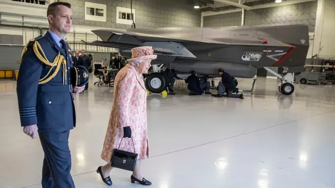 The Queen took a look at the F-35B Lightning stealth fighter jets